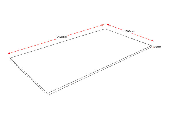 Rapidline Rectangular Table Top Only 2400 x 1200 x 25mm Beech