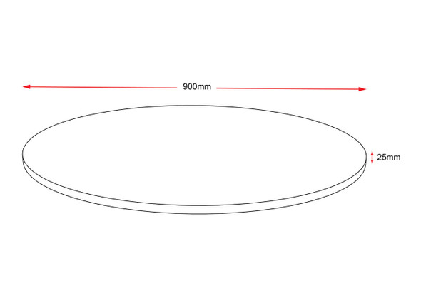 Rapidline Round Table Top Only 900mm Diameter x 25mm Height Natural White