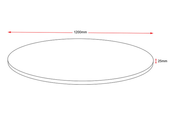 Rapidline Round Table Top Only 1200mm Diameter x 25mm Height Natural White