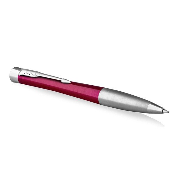 Parker Ballpoint Pen Urban Twist Magenta Lacquer and Chrome Trim Medium Tip