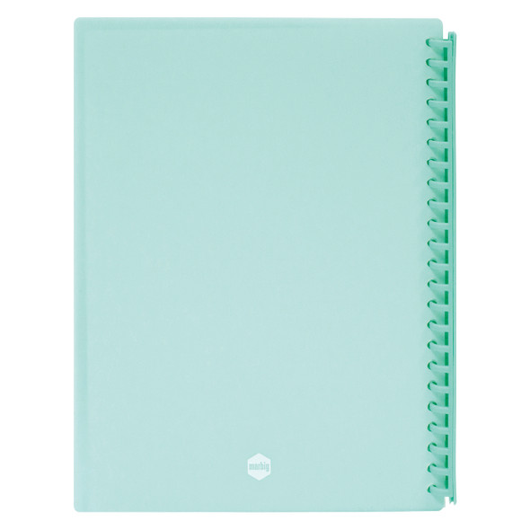 Marbig Clearview Display Book Refillable 20 Pocket A4 Pastel Green