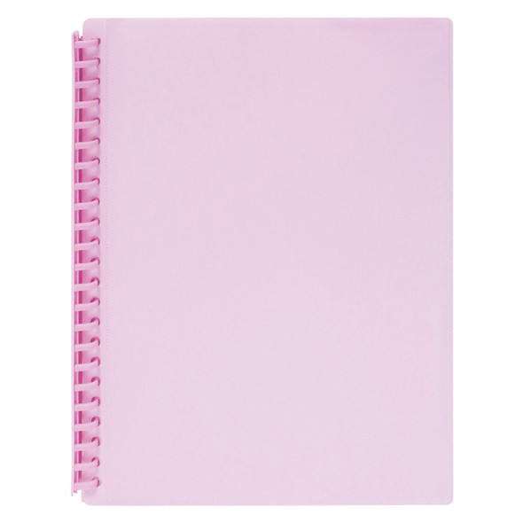 Marbig Clearview Refillable Display Book 20 Pocket A4 Pastel Pink