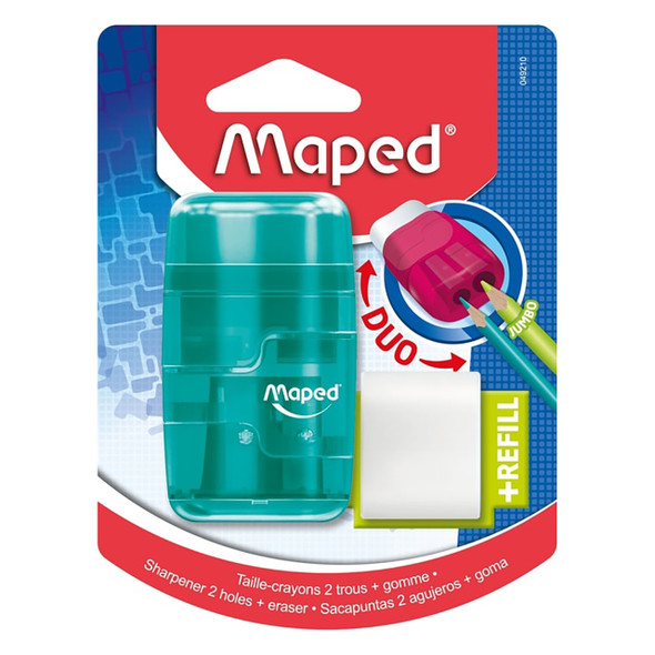 Maped Connect Translucent Colour Sharpener and Eraser Box of 6