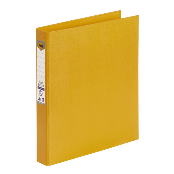Marbig Ring Binder 25mm 2D Polyethylene A4 Yellow Box of 6