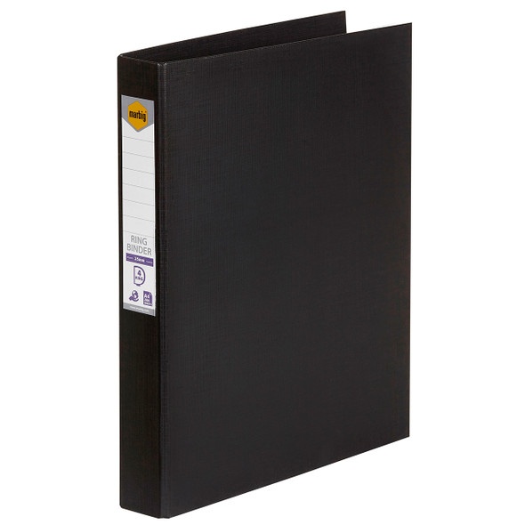 Marbig Ring Binder 25mm 4D Polyethylene A4 Black Box of 6