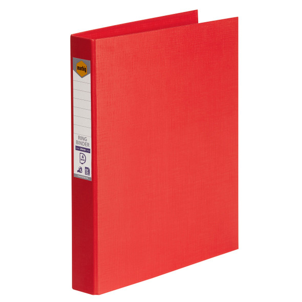 Marbig Ring Binder 25mm 4D Polyethylene A4 Red Box of 6