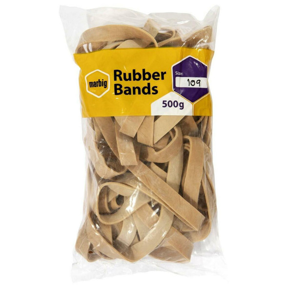 Marbig Rubber Bands Size 109 500g Carton of 5