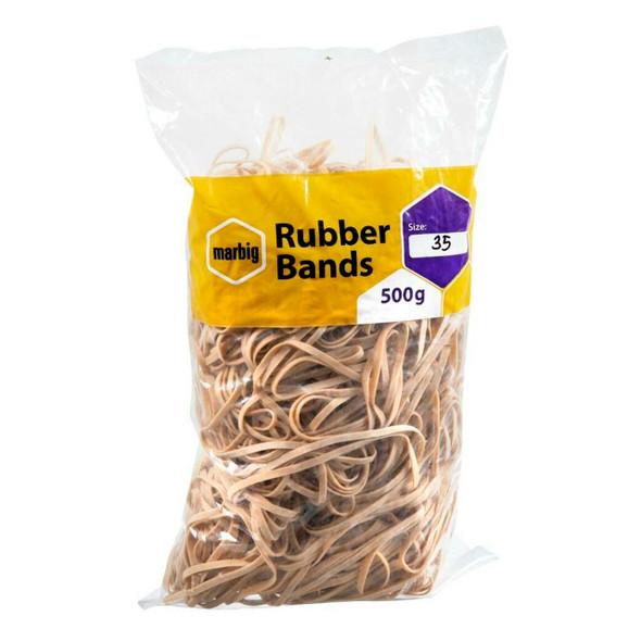 Marbig Rubber Bands Size 35 500g Carton of 5