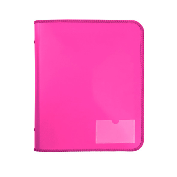 Marbig Zipper Binder 25mm 2D with Tech Case Pink Box of 10