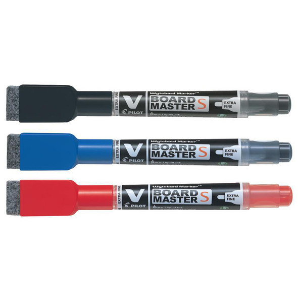 Pilot BegreeN V Board Master S Assorted Bullet Extra Fine Pack 3 Box of 6 with Eraser and Magnet
