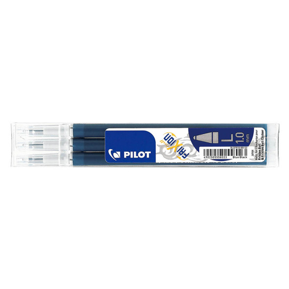 Pilot FriXion Ball Refill 1.0mm Blue Black Pack of 3