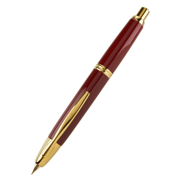 Pilot Capless Gold Accent Fountain Pen Red Barrel Medium Nib