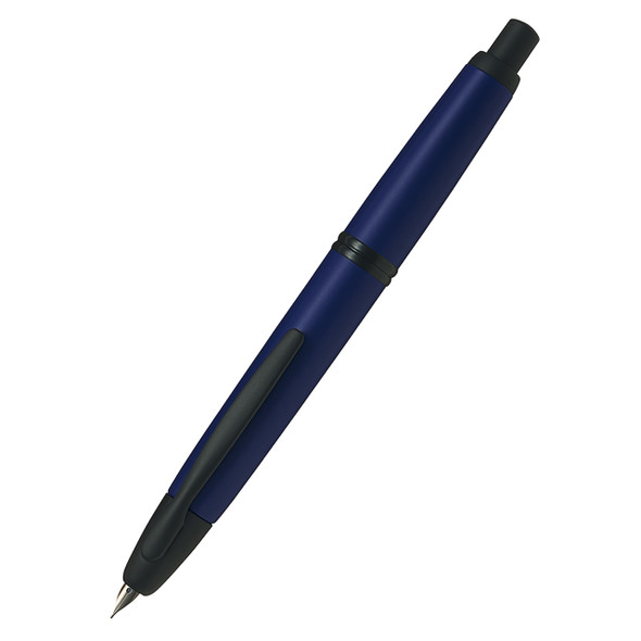 Pilot Capless Black Accent Fountain Pen Matte Blue Barrel Extra Fine Nib