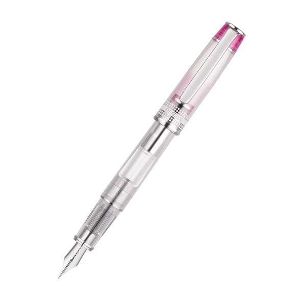 Pilot Prera Transparent Fountain Pen Pink Barrel Medium Nib