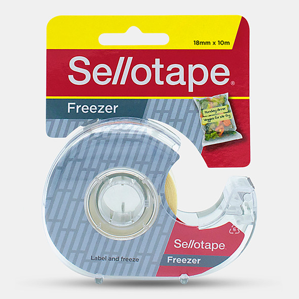 Sellotape Freezer Tape Roll with Dispenser 18mm x 10m Pack of 8