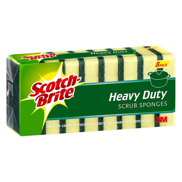 Scotch-Brite Sponges Heavy Duty Foam Scrub Pack of 8