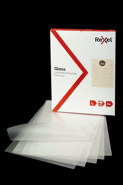 Rexel Gloss Laminating Pouch A4 75 Micron Pack of 100