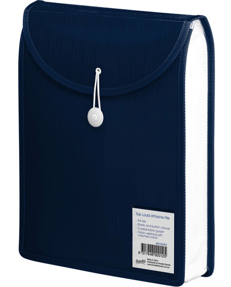 Bantex 400159857 Top Load Attache File A4 Navy Box of 6