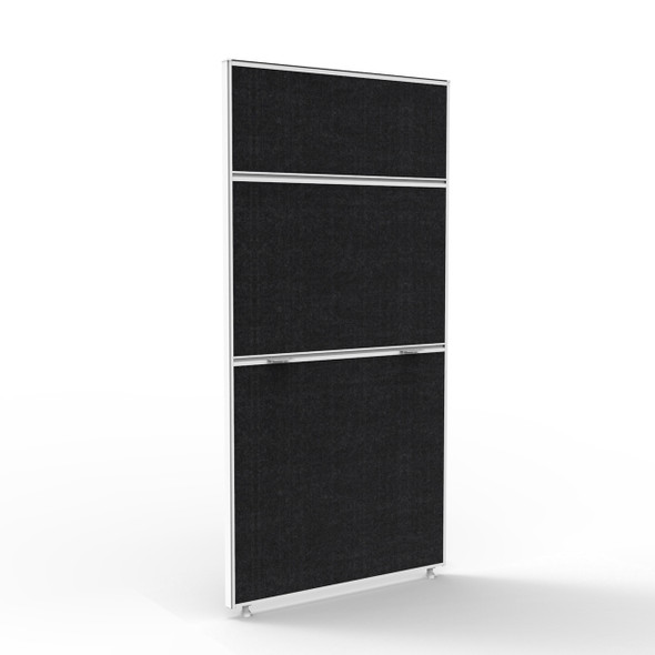 Rapidline Shush30 Plus Screen Black Fabric / White 750 x 30 x 1500mm