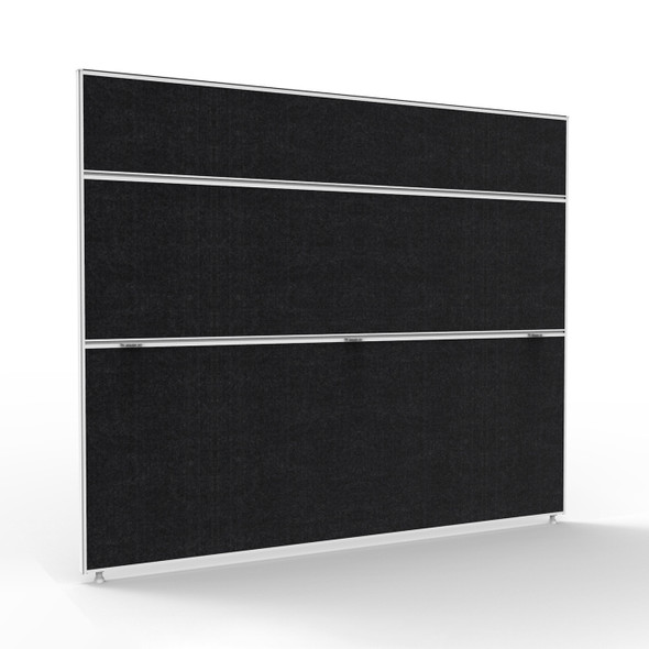 Rapidline Shush30 Plus Screen Black Fabric / White 1800 x 30 x 1500mm