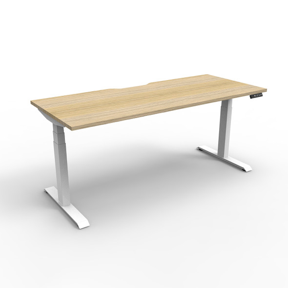 Rapidline Boost Plus Single Sided Workstation 1200 x 750mm Natural Oak / White Satin