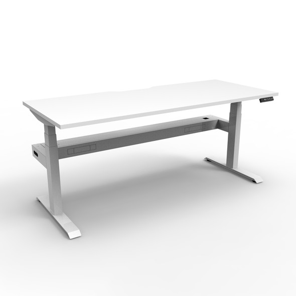 Rapidline Boost Plus Single Sided Workstation 1200 x 750mm with Cable Tray Natural White / White Satin