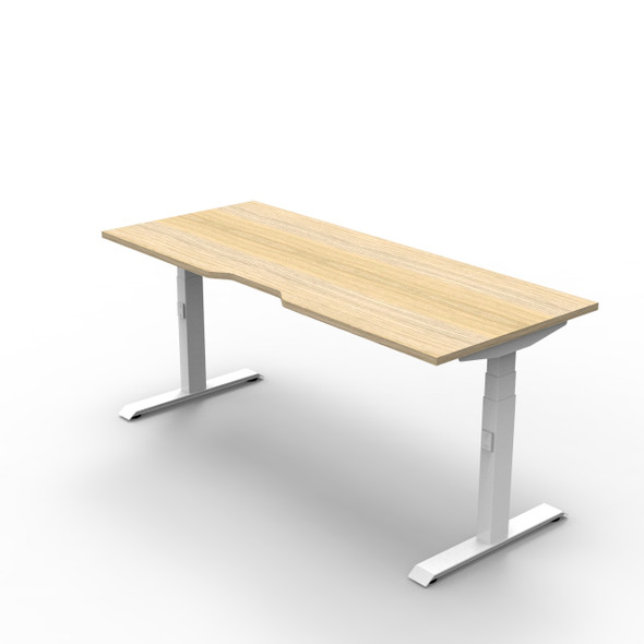 Rapidline Workstation Boost Plus Single Sided 1800 x 750mm Natural Oak / White Satin