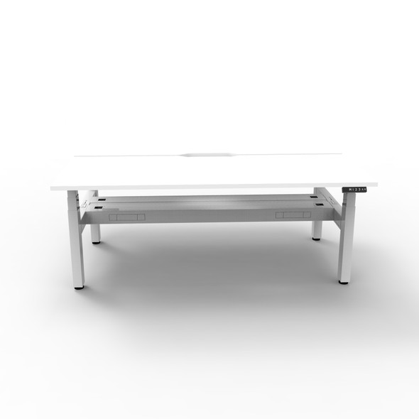 Rapidline Boost Plus Workstation Back to Back 1200 x 750mm with Cable Tray Natural White / White Satin