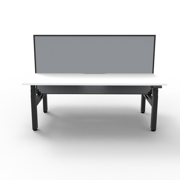 Rapidline Boost Plus Workstation Back to Back 1200 x 750mm with Screen Natural White / Black Satin