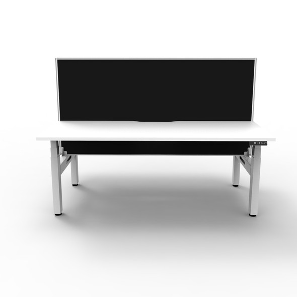 Rapidline Boost Plus Workstation Back to Back 1200 x 750mm with Screen Natural White / White Satin