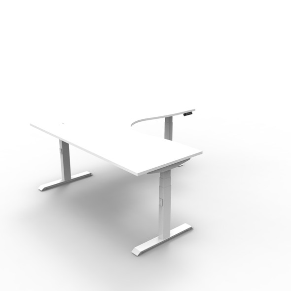 Rapidline Boost Plus Corner 1500 x 1500 x 750mm Workstation Natural White / White Satin