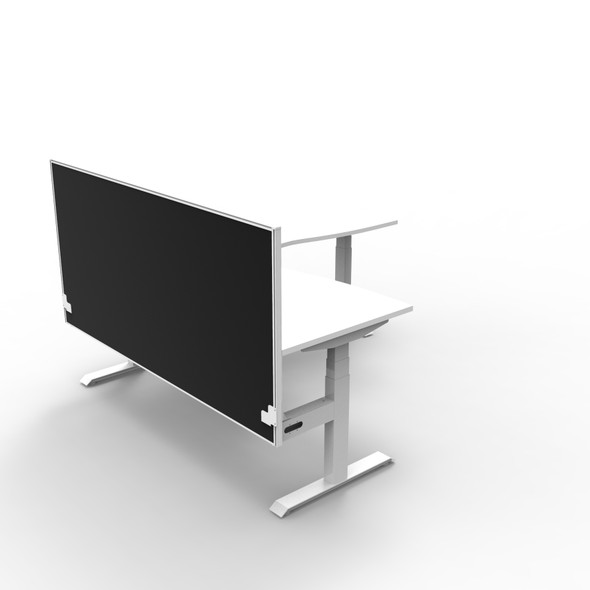 Rapidline Boost Plus 1800 x 1800 x 750mm Corner Workstation with Screen Natural White / White Satin