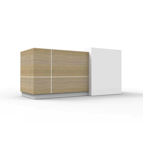 Rapidline Sempre Reception Counter 2400 x 950mm Natural Oak / White