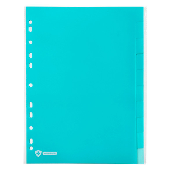 Marbig Professional Dividers Antimicrobial 10 Tab PP A4 Blue Pack of 25