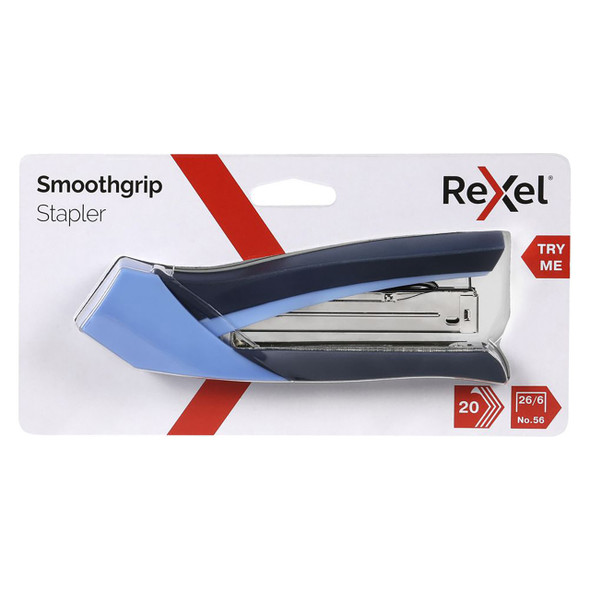 Rexel Smoothgrip Full Strip Stapler Grey Purple