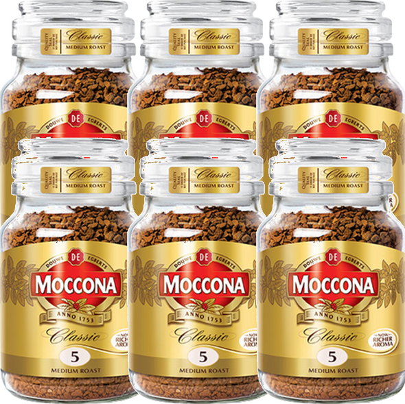 Moccona Classic Medium Roast Coffee Jar 200g Box of 6
