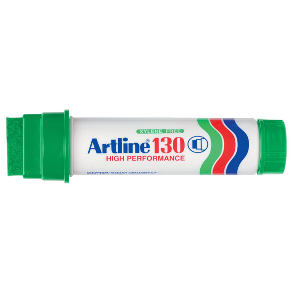 Artline 113004 130 Permanent Marker 30mmm Chisel Nib Green Box 6 | Mega Office Supplies