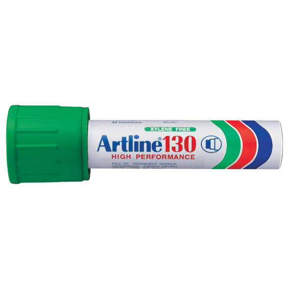 Artline Green 113004 130 Permanent Marker 30mmm Chisel Nib Box 6 | Mega Office Supplies