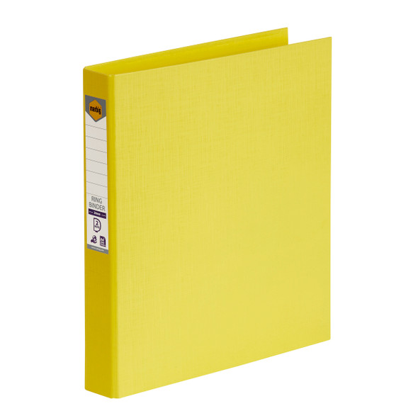 Marbig Ring Binder 25mm 2D Polyethylene A4 Lemon Box of 6