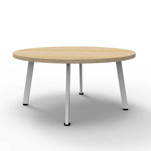 Rapidline Eternity Round Coffee Table 900mm Diameter Natural Oak / White