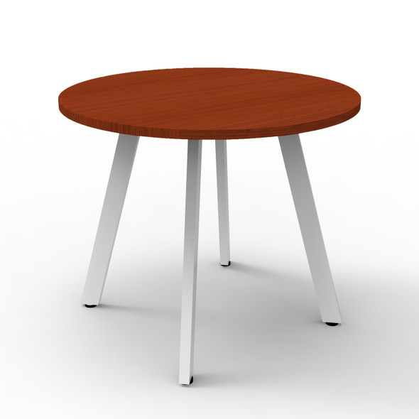 Rapidline Eternity Round Meeting Table 900mm Diameter Cherry / White