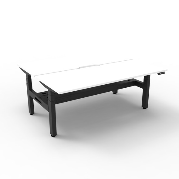 Rapidline Boost Plus Back to Back Workstation 1500 x 750mm with Cable Tray Natural White / Black Satin