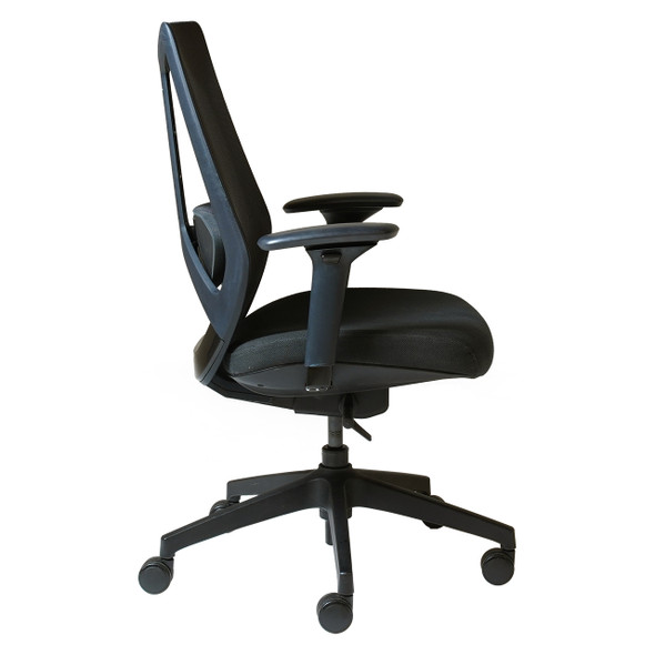 Rapidline Arco Operator Chair High Mesh Back with Arms Fabric Black