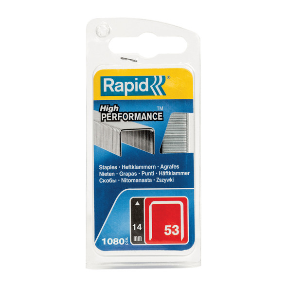 Rapid No.53 Finewire 14mm Staples Box 1080 Pack of 5