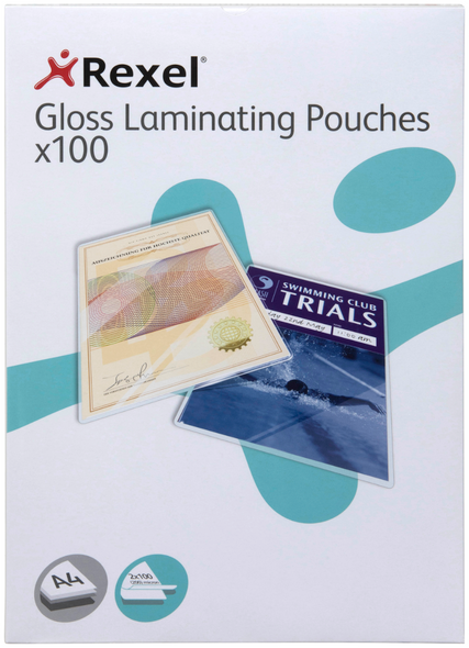 Rexel Laminating Pouch A4 100 Micron Gloss Pack of 100