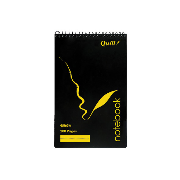 Quill Q Series Notebook 70gsm PP 200 x 127mm 200 Pages Black Pack of 5