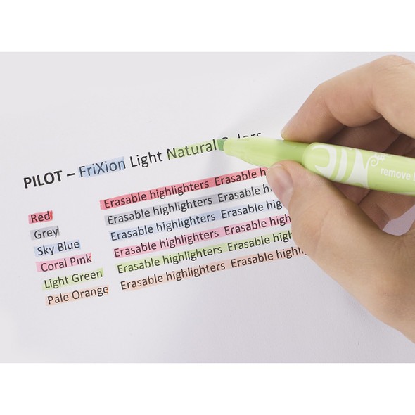 Pilot FriXion Light Erasable Highlighter Natural Assorted Chisel Tip Wallet of 6