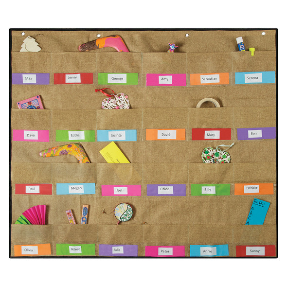Creative School Supply Hessian Wall Storage Pockets 120 x 102cm Creative School Supply Hessian Wall Storage Pockets 120 x 102cm