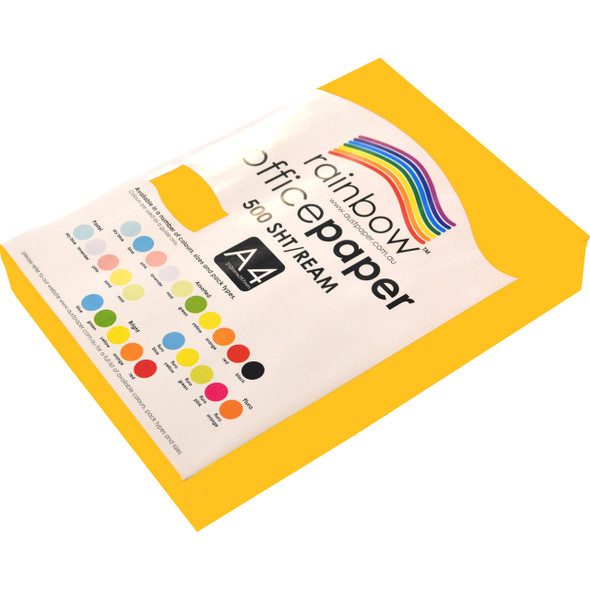 Rainbow Office Paper A4 80gsm Bright Gold Pack of 500