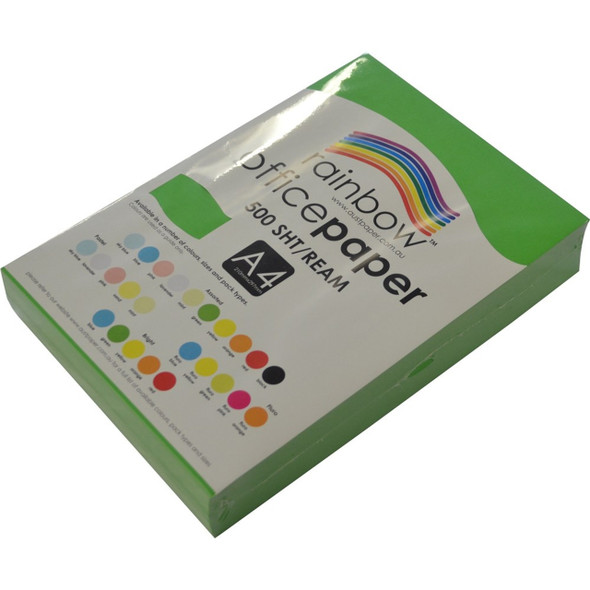 Rainbow Office Paper A4 80gsm Bright Green Pack of 500